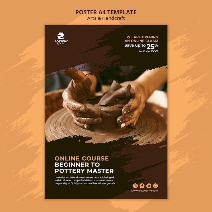 PSD gratuit modèle d'affiche d'art et d'artisanat