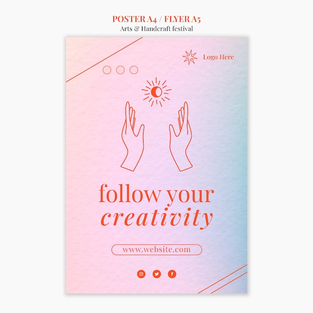 Modèle d'affiche d'art et d'artisanat