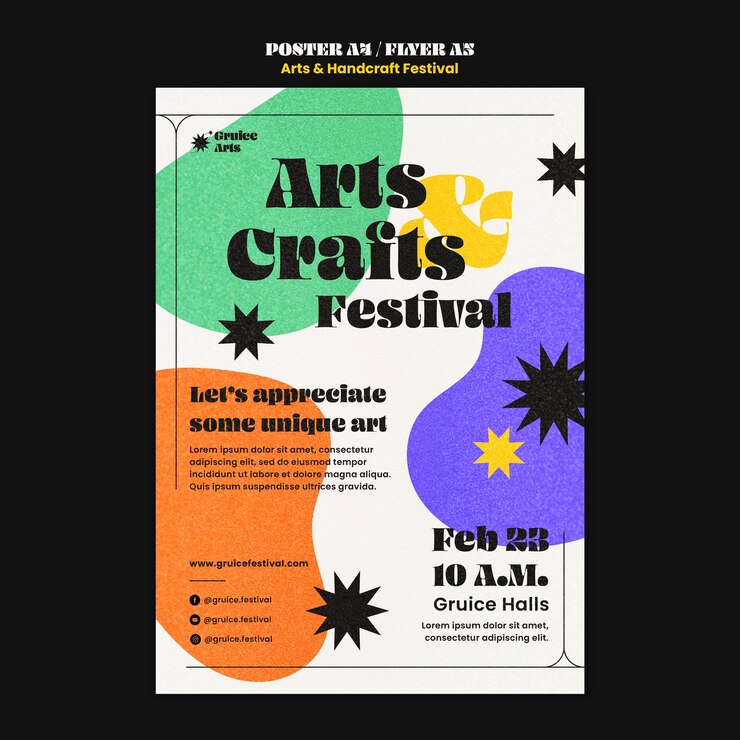 PSD gratuit modèle d'affiche d'art et d'artisanat