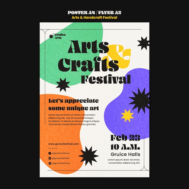 Modèle d'affiche d'art et d'artisanat