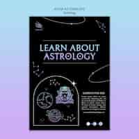 PSD gratuit modèle d'affiche d'astrologie design plat