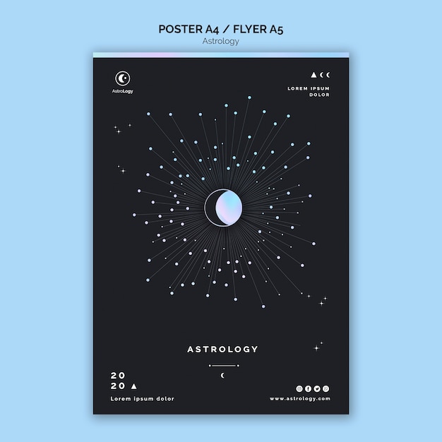 Modèle d'affiche d'astrologie