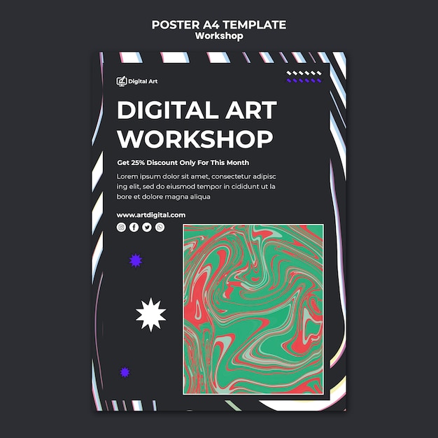 PSD gratuit modèle d'affiche d'atelier