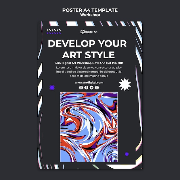 Modèle d'affiche d'atelier