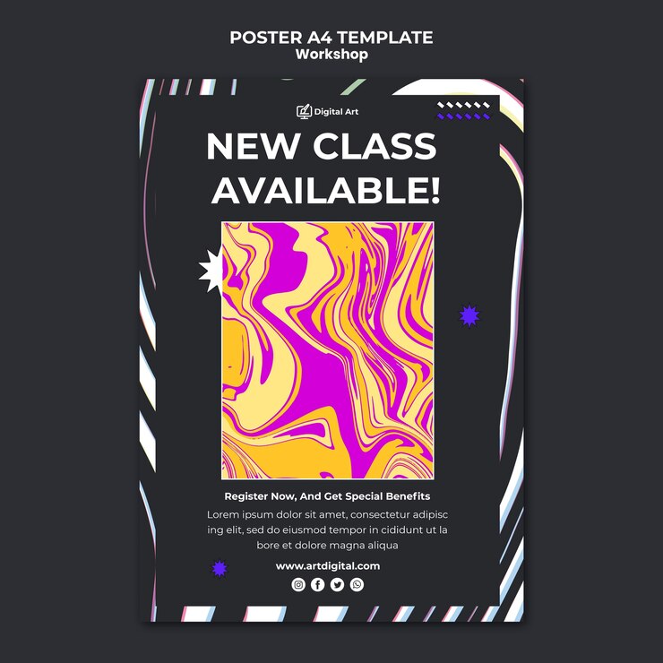PSD gratuit modèle d'affiche d'atelier