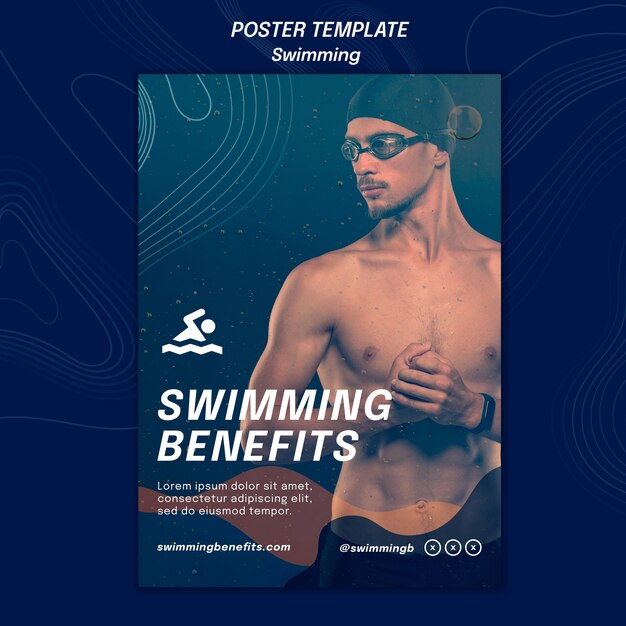 Modèle d'affiche sur les avantages de la natation