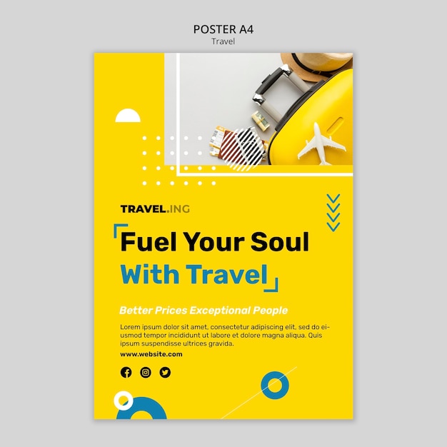PSD gratuit modèle d'affiche d'aventure de voyage