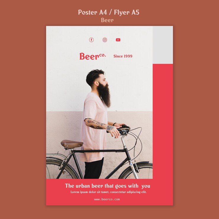 PSD gratuit modèle d'affiche de barbe urbaine