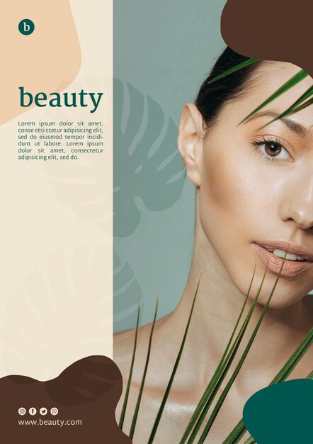 Modèle d&#39;affiche beauté avec une femme