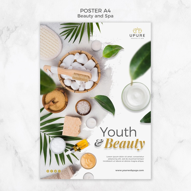 PSD gratuit modèle d'affiche de beauté et spa