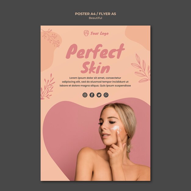 PSD gratuit modèle d'affiche de beauté