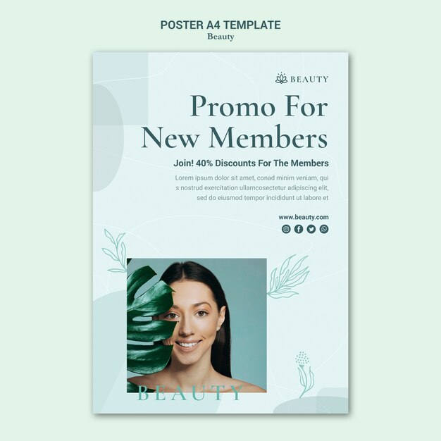 Modèle d'affiche de beauté