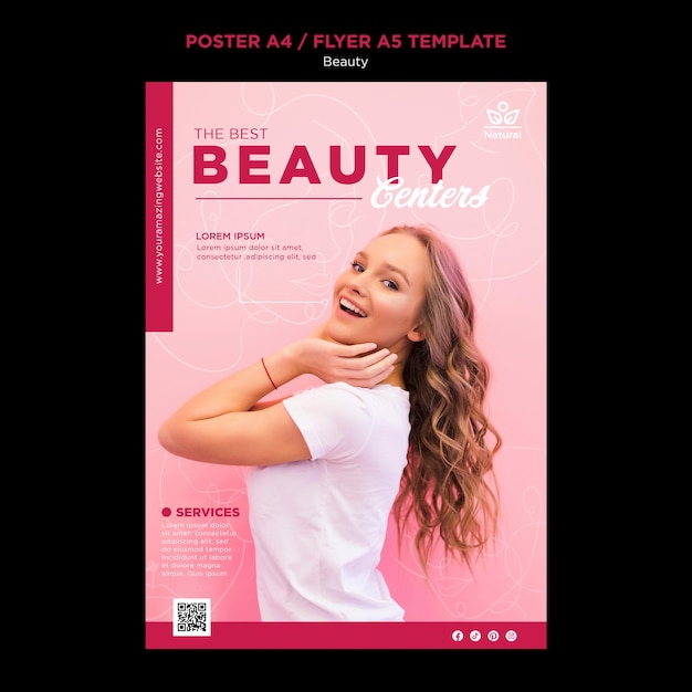 PSD gratuit modèle d'affiche de beauté