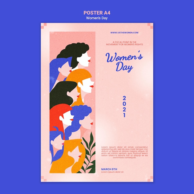 Modèle d'affiche de la belle journée des femmes illustré