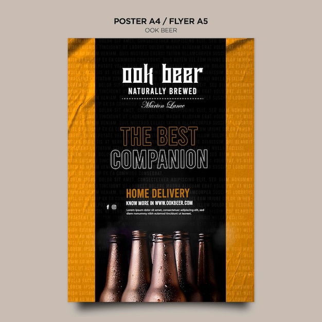 Modèle D'affiche De Bière Ook