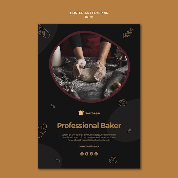 Modèle D'affiche De Boulanger Professionnel