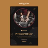 PSD gratuit modèle d'affiche de boulanger professionnel