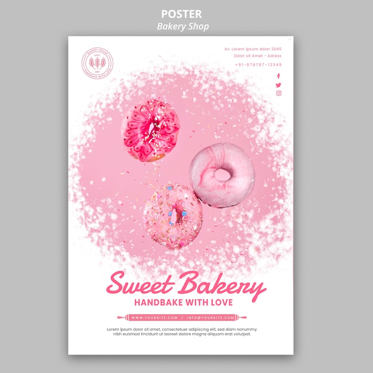 PSD gratuit modèle d'affiche de boulangerie