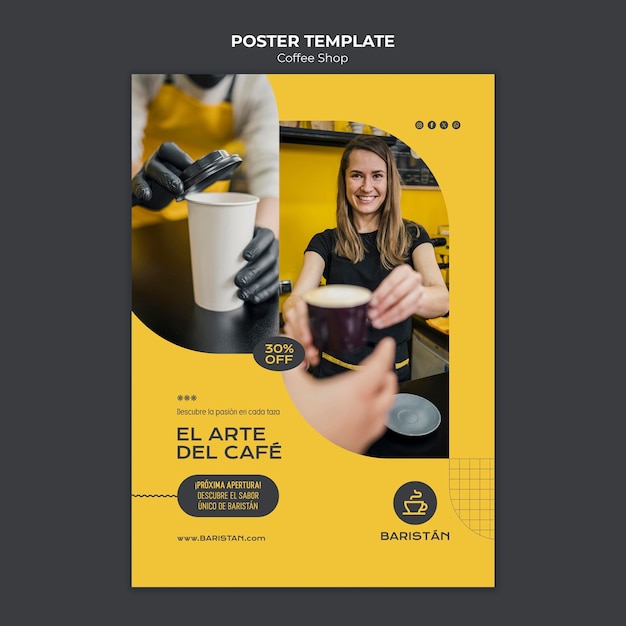 PSD gratuit modèle d'affiche de café