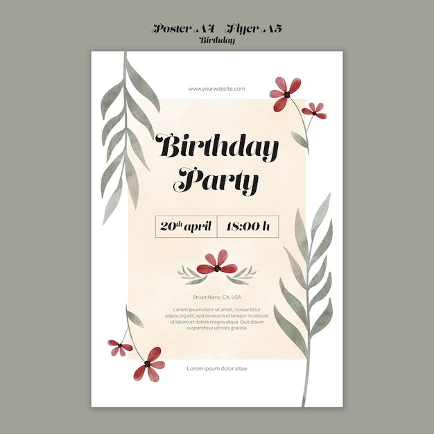 PSD gratuit modèle d'affiche de célébration d'anniversaire