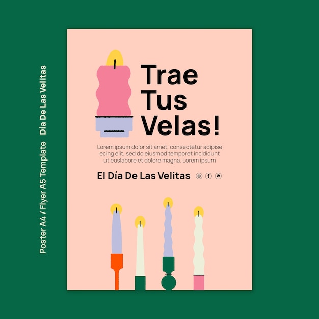 PSD gratuit modèle d'affiche de célébration de dia de las velitas