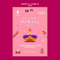 PSD gratuit modèle d'affiche de célébration de diwali