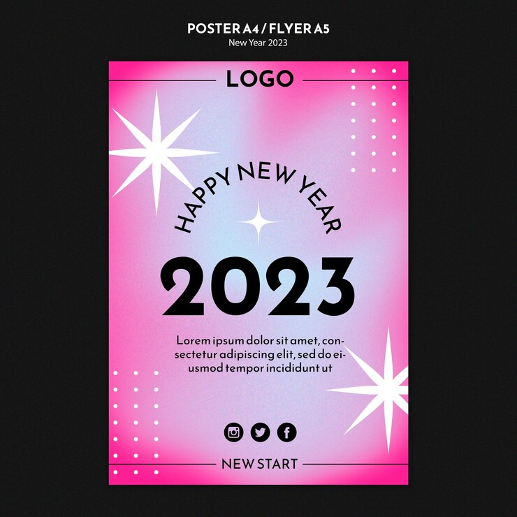 PSD gratuit modèle d'affiche de célébration du nouvel an