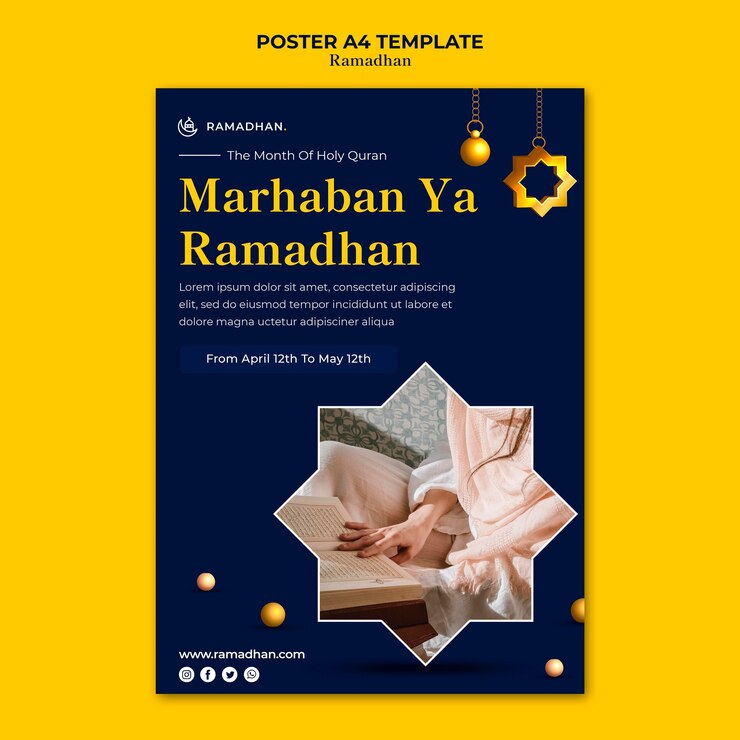 PSD gratuit modèle d'affiche de célébration du ramadan