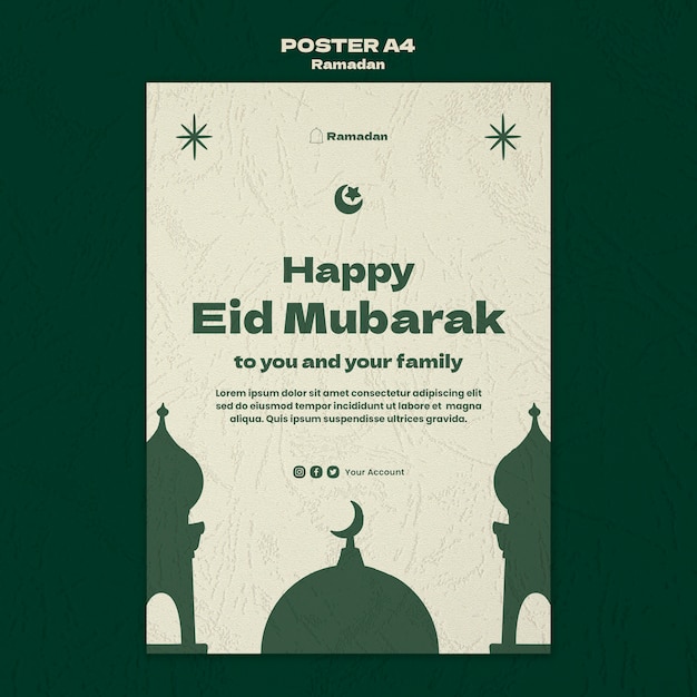 PSD gratuit modèle d'affiche de célébration du ramadan