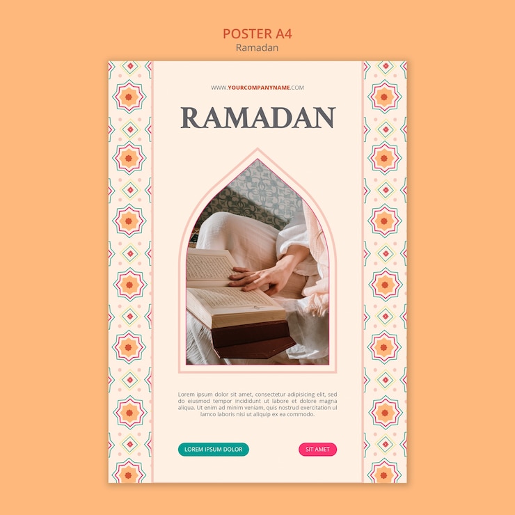 PSD gratuit modèle d'affiche de célébration du ramadan