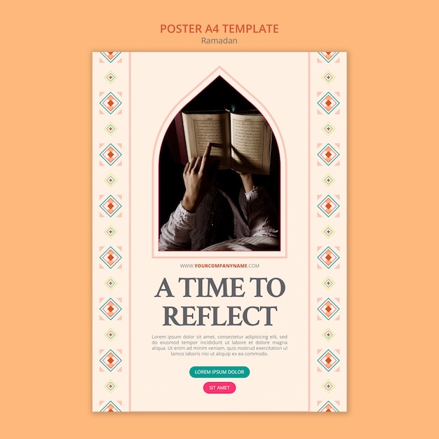 Modèle d'affiche de célébration du Ramadan