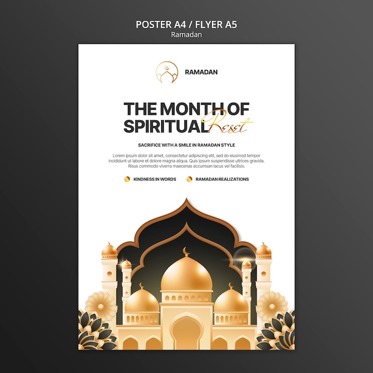 PSD gratuit modèle d'affiche de célébration du ramadan