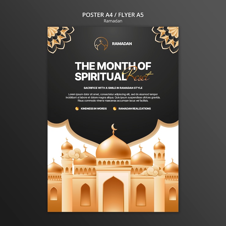 PSD gratuit modèle d'affiche de célébration du ramadan
