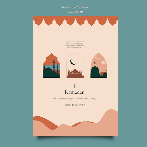 PSD gratuit modèle d'affiche de célébration du ramadan