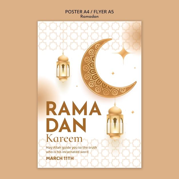 Modèle D'affiche De Célébration Du Ramadan.