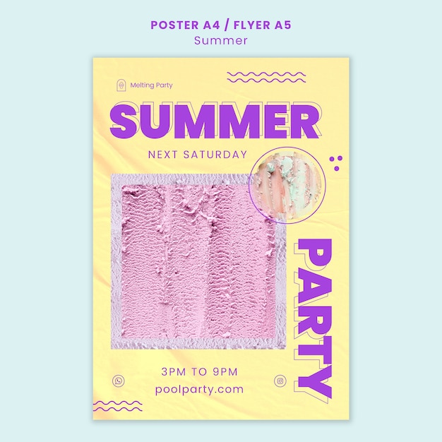 PSD gratuit modèle d'affiche de célébration de l'été