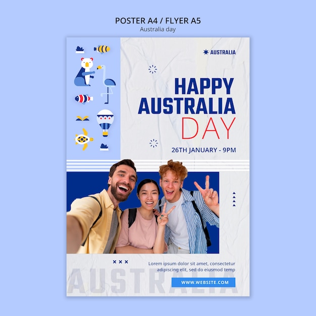 Modèle D'affiche De Célébration De La Fête De L'australie