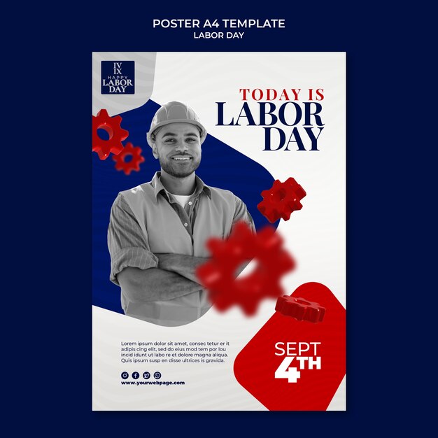 Modèle d'affiche de célébration de la fête du Travail