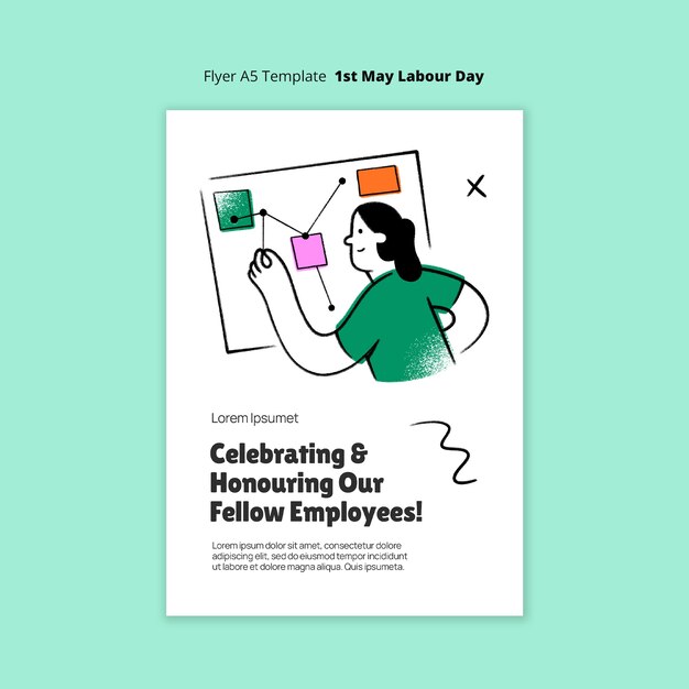 Modèle d'affiche de célébration de la fête du Travail