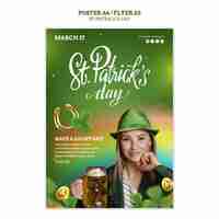 PSD gratuit modèle d'affiche de célébration de la fête de saint patrick