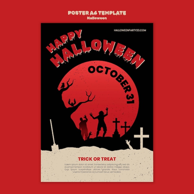 Modèle D'affiche De Célébration D'halloween