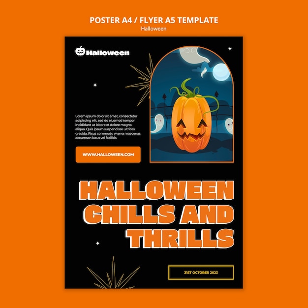 Modèle D'affiche De Célébration D'halloween