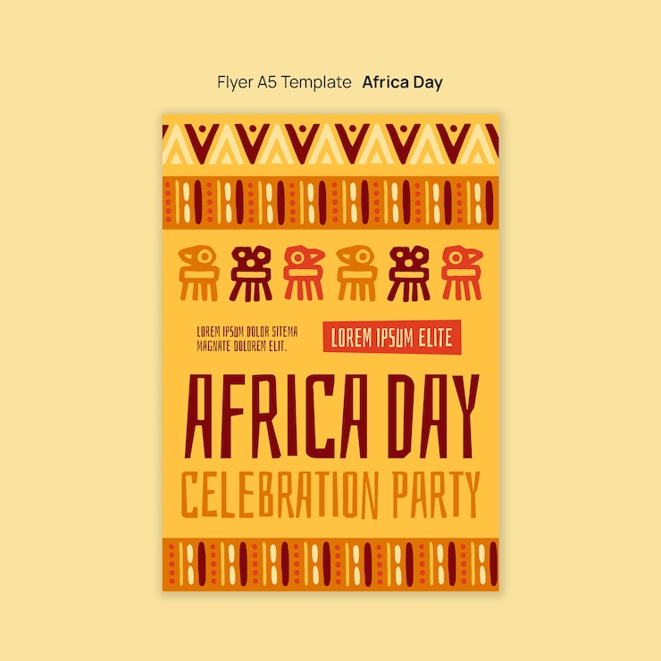 PSD gratuit modèle d'affiche de célébration de la journée de l'afrique
