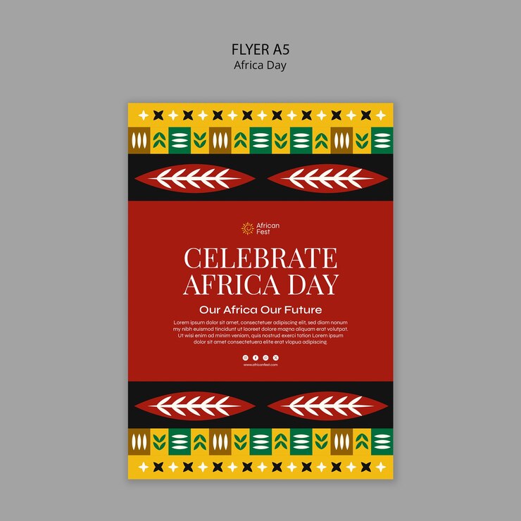 PSD gratuit modèle d'affiche de célébration de la journée de l'afrique