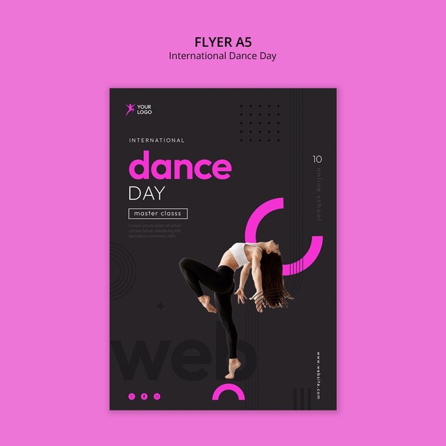 Modèle d'affiche de célébration de la journée internationale de la danse
