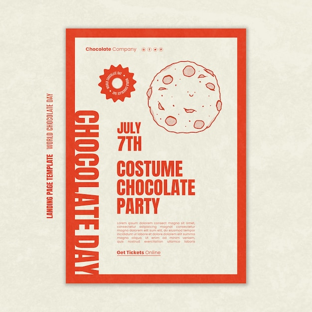 PSD gratuit modèle d'affiche de célébration de la journée mondiale du chocolat