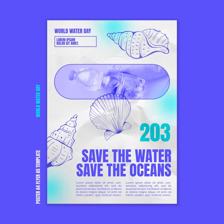 PSD gratuit modèle d'affiche de célébration de la journée mondiale de l'eau