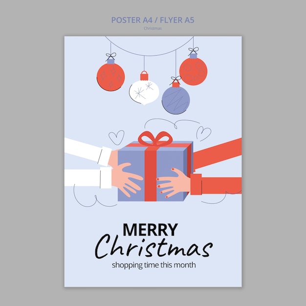 PSD gratuit modèle d'affiche de célébration de noël