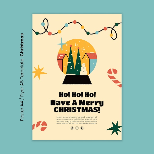 PSD gratuit modèle d'affiche de célébration de noël