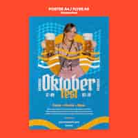 PSD gratuit modèle d'affiche de célébration de l'oktoberfest